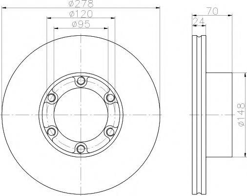 HELLA PAGID 8DD355101031 гальмівний диск