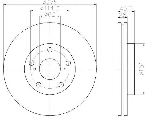 HELLA PAGID 8DD355104921 гальмівний диск