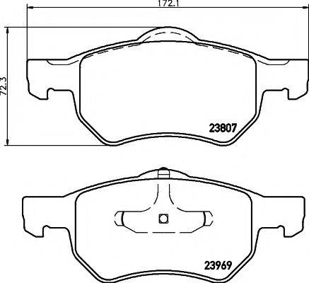 HELLA PAGID 8DB355010641 Комплект гальмівних колодок, дискове гальмо