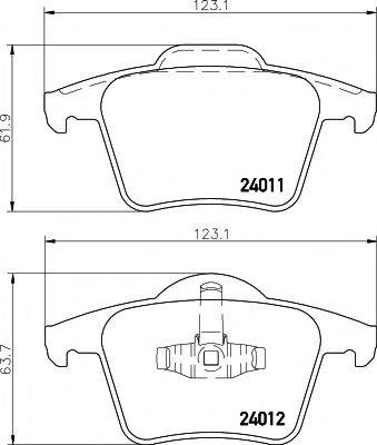 HELLA PAGID 8DB355010801 Комплект гальмівних колодок, дискове гальмо