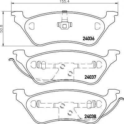 HELLA PAGID 8DB355011061 Комплект гальмівних колодок, дискове гальмо