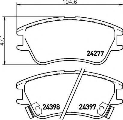 HELLA PAGID 8DB355006671 Комплект гальмівних колодок, дискове гальмо