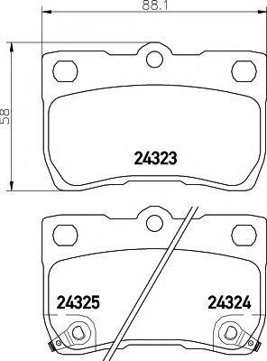 HELLA PAGID 8DB355006971 Комплект гальмівних колодок, дискове гальмо