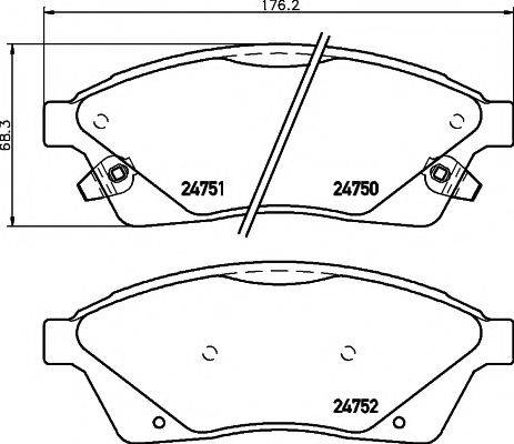 HELLA PAGID 8DB355015051 Комплект гальмівних колодок, дискове гальмо