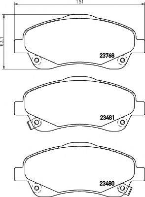 HELLA PAGID 8DB355017321 Комплект гальмівних колодок, дискове гальмо