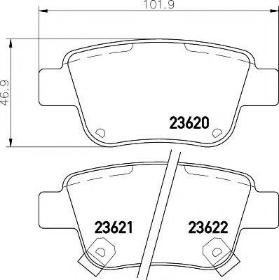 HELLA PAGID 8DB355017331 Комплект гальмівних колодок, дискове гальмо