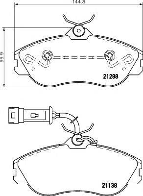 HELLA PAGID 8DB355017911 Комплект гальмівних колодок, дискове гальмо