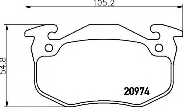 HELLA PAGID 8DB355018951 Комплект гальмівних колодок, дискове гальмо