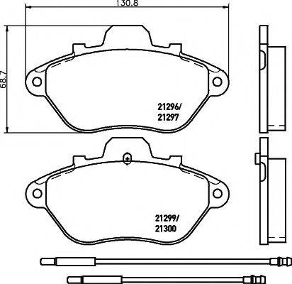 HELLA PAGID 8DB355019001 Комплект гальмівних колодок, дискове гальмо