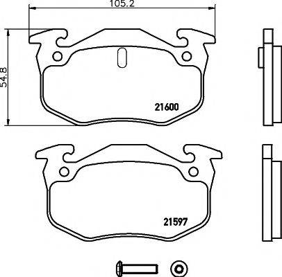 HELLA PAGID 8DB355019221 Комплект гальмівних колодок, дискове гальмо