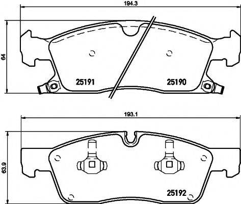 HELLA PAGID 8DB355019551 Комплект гальмівних колодок, дискове гальмо