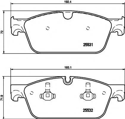 HELLA PAGID 8DB355020141 Комплект гальмівних колодок, дискове гальмо