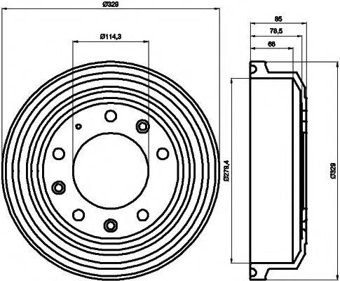 HELLA PAGID 8DT355302371 Гальмівний барабан