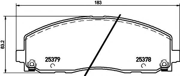 HELLA PAGID 8DB355020571 Комплект гальмівних колодок, дискове гальмо