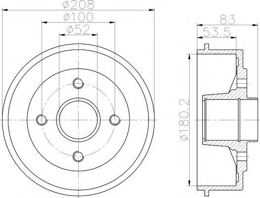 HELLA PAGID 8DT355302231 Гальмівний барабан