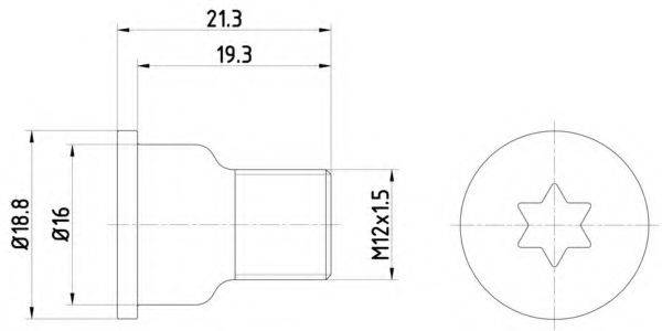 HELLA PAGID 8DZ355209051 Болт, диск гальмівного механізму