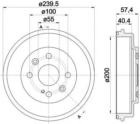 HELLA PAGID 8DT355302491 Гальмівний барабан