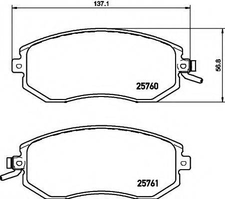 HELLA PAGID 8DB355020891 Комплект гальмівних колодок, дискове гальмо