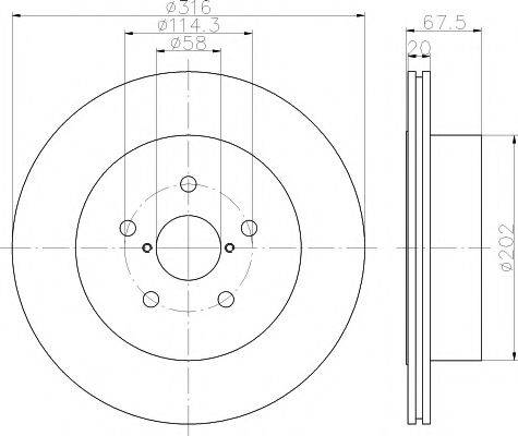 HELLA PAGID 8DD355120201 гальмівний диск