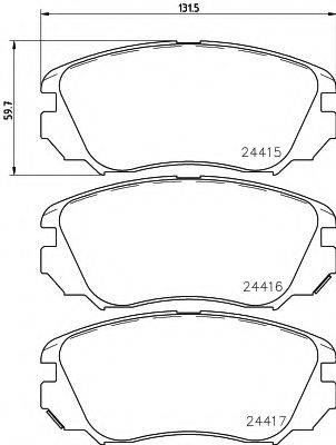 HELLA PAGID 8DB355013051 Комплект гальмівних колодок, дискове гальмо