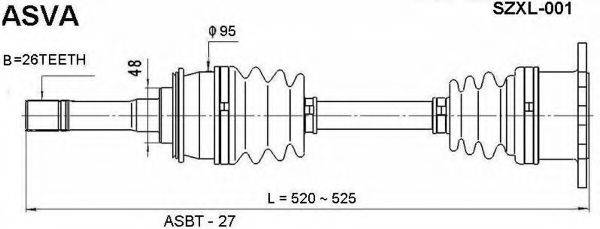 ASVA SZXL001 Приводний вал