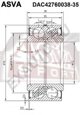 ASVA DAC4276003835 Підшипник маточини колеса