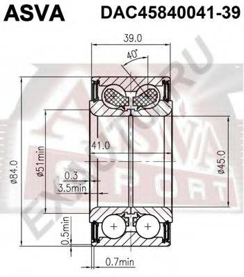 ASVA DAC4584004139 Підшипник маточини колеса