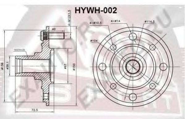 ASVA HYWH002 Маточина колеса