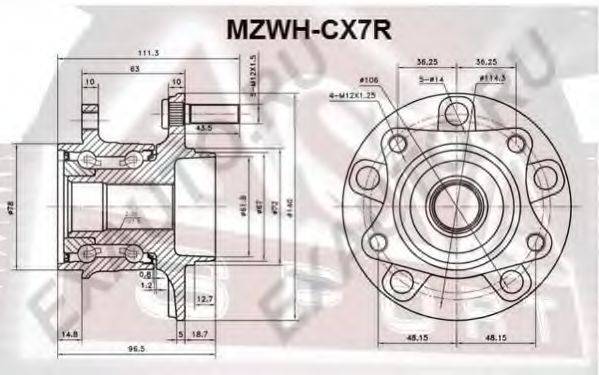 ASVA MZWHCX7R Маточина колеса