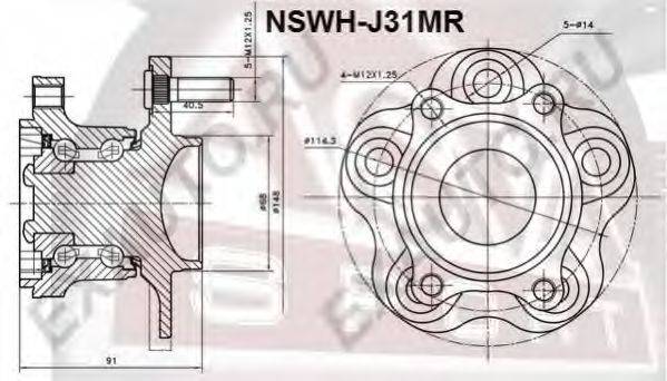 ASVA NSWHJ31MR Маточина колеса