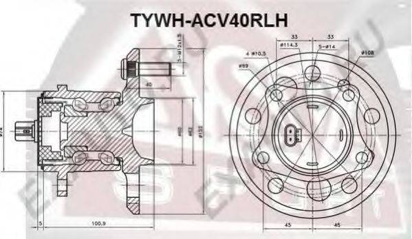 ASVA TYWHACV40RLH Маточина колеса