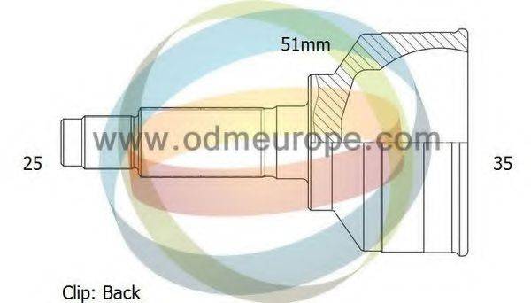 ODM-MULTIPARTS 12351987 Шарнірний комплект, приводний вал