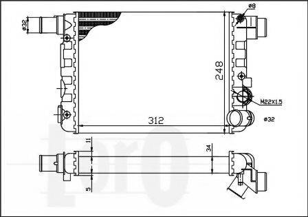 LORO 0160170004 Радіатор, охолодження двигуна