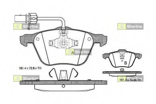 STARLINE BDS312 Комплект гальмівних колодок, дискове гальмо