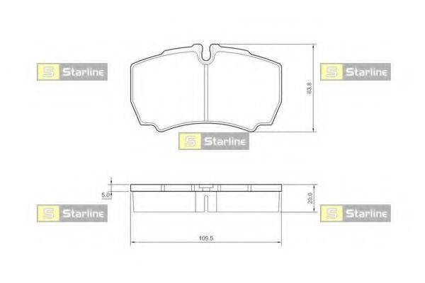 STARLINE BDS432 Комплект гальмівних колодок, дискове гальмо