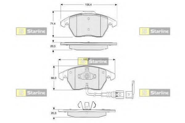 STARLINE BDS833P Комплект гальмівних колодок, дискове гальмо