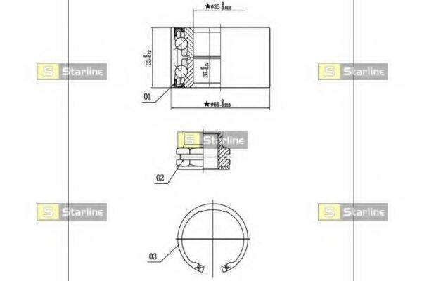 STARLINE LO01401 Комплект підшипника маточини колеса