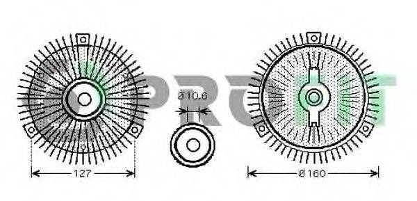 PROFIT 17204002 Зчеплення, вентилятор радіатора