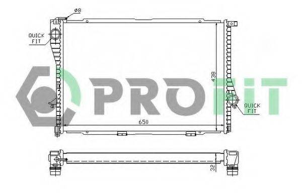 PROFIT PR0071A1 Радіатор, охолодження двигуна