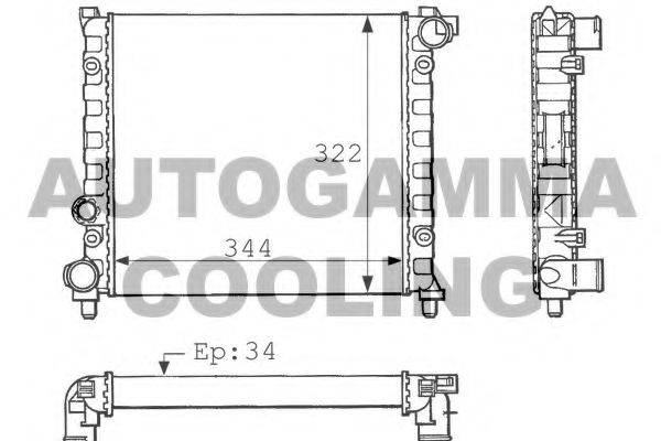 AUTOGAMMA 100953 Радіатор, охолодження двигуна