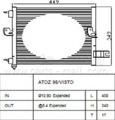 PARTS-MALL PXNCA066 Конденсатор, кондиціонер