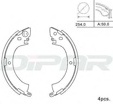 DITAS DPB1013 Комплект гальмівних колодок