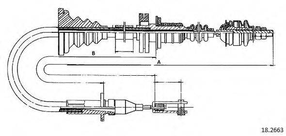 CABOR 182663 Трос, управління зчепленням