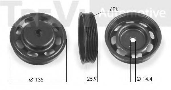 TREVI AUTOMOTIVE PC1235 Ремінний шків, колінчастий вал