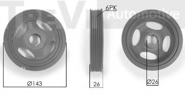 TREVI AUTOMOTIVE PC1134 Ремінний шків, колінчастий вал