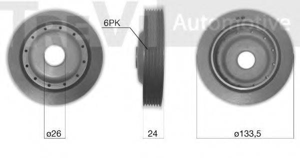 TREVI AUTOMOTIVE PC1219 Ремінний шків, колінчастий вал