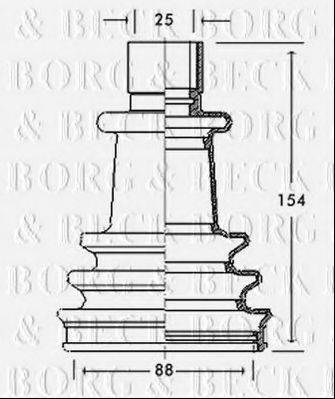 BORG & BECK BCB2115 Пильовик, приводний вал