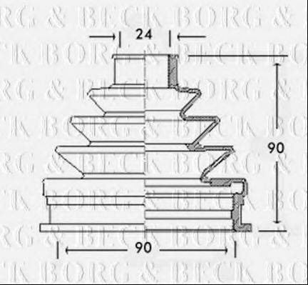 BORG & BECK BCB2240 Пильовик, приводний вал