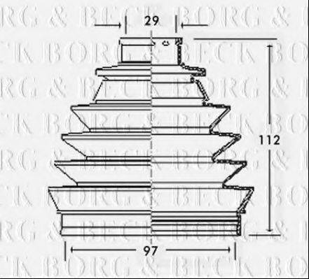 BORG & BECK BCB2321 Пильовик, приводний вал