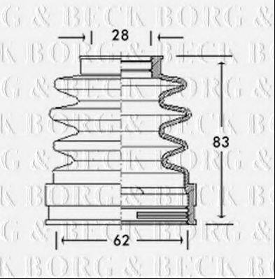 BORG & BECK BCB2771 Пильовик, приводний вал